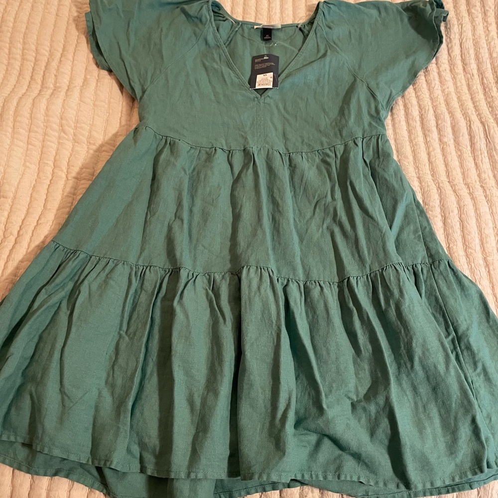 Universal Thread Teal Tiered Short-Sleeve Dress for Kids